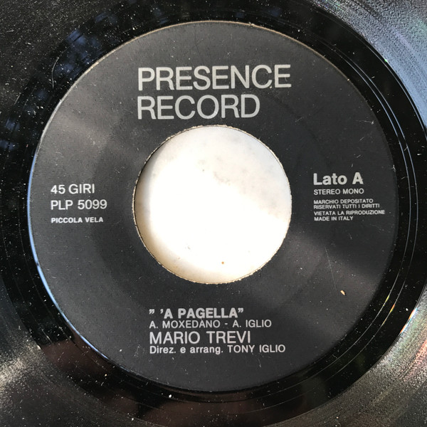 Mario Trevi - 'A Pagella / 'Attenti A Quei Due | Presence Record (PLP 5099) - main