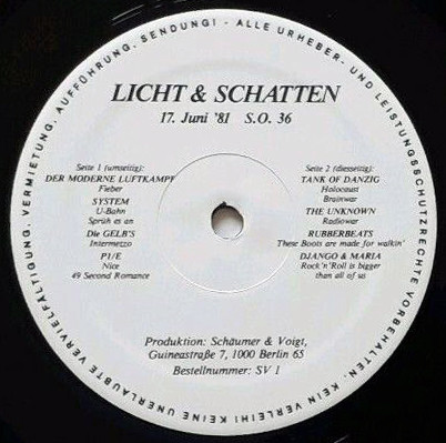 Various - Licht & Schatten (17. Juni 1981 SO36) | Wild Youth (SV 1) - 4 Various - Licht & Schatten (17. Juni 1981 SO36) | Wild Youth (SV 1) - 4