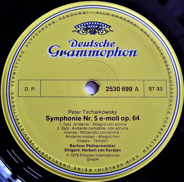 Pyotr Ilyich Tchaikovsky - Berliner Philharmoniker ▪ Herbert von Karajan - Symphonie Nr. 5 | Deutsche Grammophon (2530 699) - 3