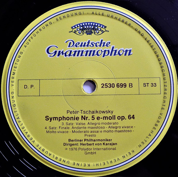 Pyotr Ilyich Tchaikovsky - Berliner Philharmoniker ▪ Herbert von Karajan - Symphonie Nr. 5 | Deutsche Grammophon (2530 699) - 4