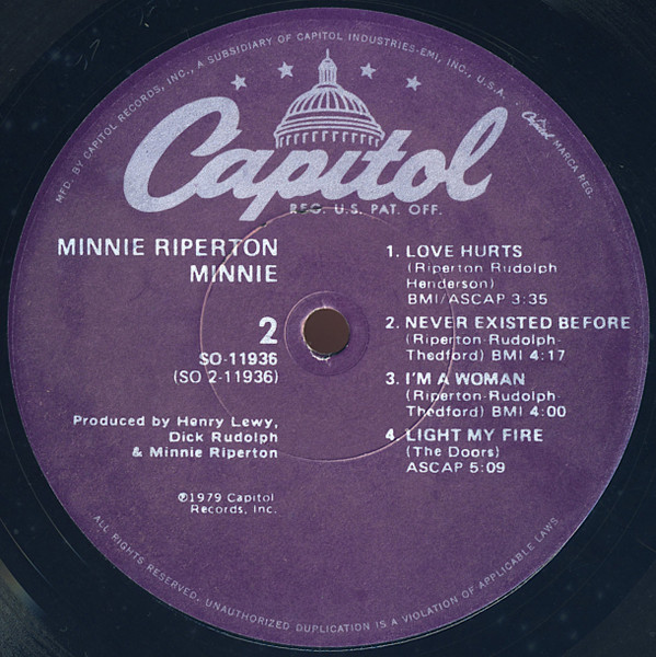 Minnie Riperton - Minnie | Capitol Records (SO-11936) - 4 Minnie Riperton - Minnie | Capitol Records (SO-11936) - 4