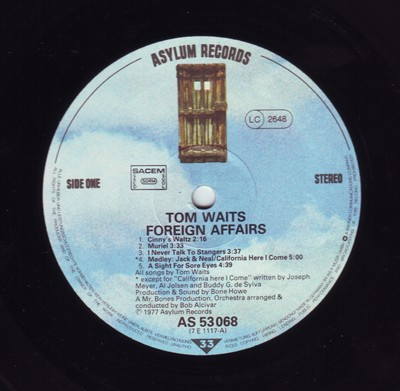 Tom Waits - Foreign Affairs | Asylum Records (53068) - 2 Tom Waits - Foreign Affairs | Asylum Records (53068) - 2