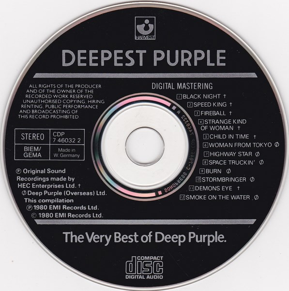 Deep Purple - Deepest Purple: The Very Best Of Deep Purple | Harvest (CDP 7 46032 2) - 3