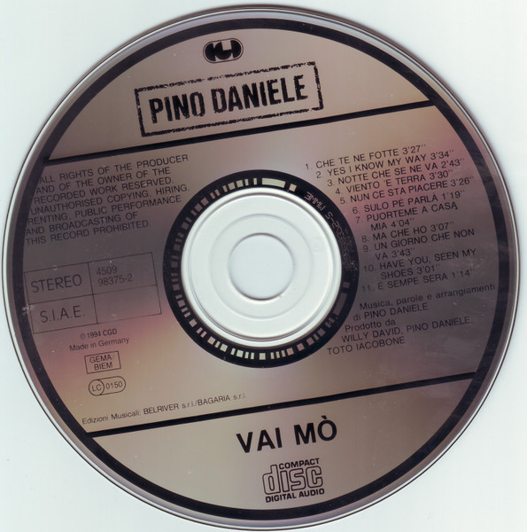 Pino Daniele - Vai Mò | CGD (4509 98375-2) - 3 Pino Daniele - Vai Mò | CGD (4509 98375-2) - 3