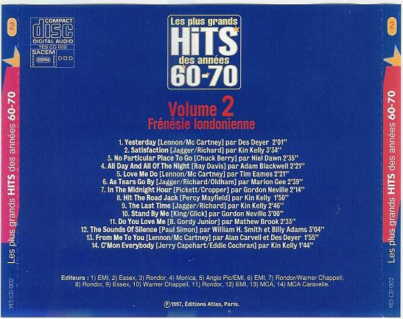 Various - Les Plus Grands Hits Des Années 60-70 - Volume 2 - Frénésie Londonienne | Editions Atlas (YES CD 002) - 2