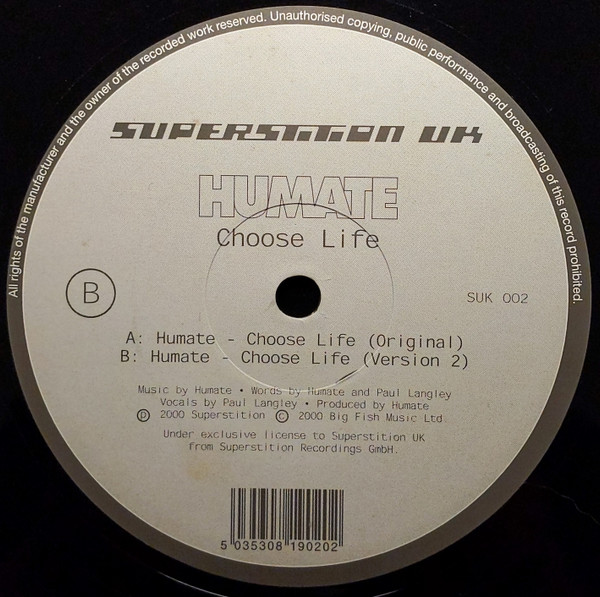 Humate - Choose Life | Superstition UK (SUK 002)