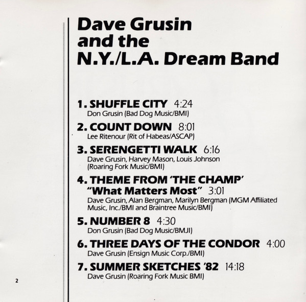 Dave Grusin And The NY-LA Dream Band - Dave Grusin And The NY-LA Dream Band | GRP (GRP-D-9501) - 4