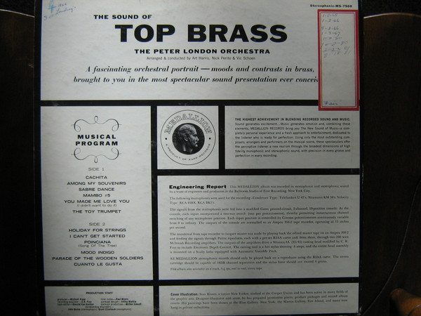 The Peter London Orchestra - The Sound Of Top Brass | Medallion (MS-7500) - 2 The Peter London Orchestra - The Sound Of Top Brass | Medallion (MS-7500) - 2