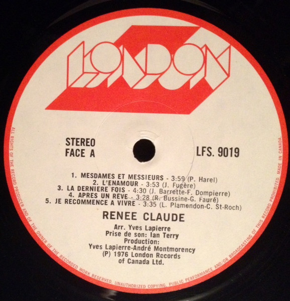 Renée Claude - L'Enamour Le Désamour [Vinyl] | London Records (LFS-9019) - 3