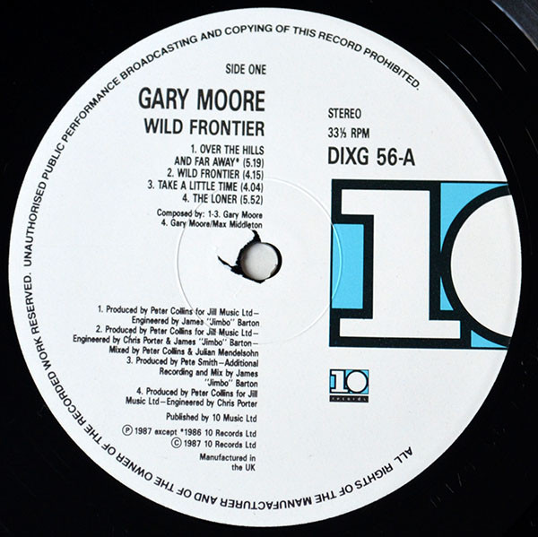 Gary Moore - Wild Frontier (2LP) [Vinyl] | 10 Records (DIXG 56) - 5