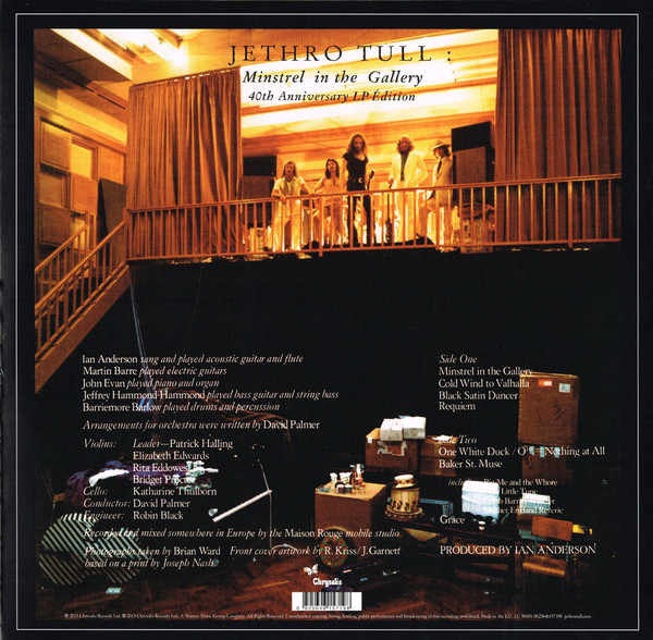 Jethro Tull - Minstrel In The Gallery (Steven Wilson Remix - 40th Anniversary) [Vinyl] | Chrysalis (0825646157198) - 2