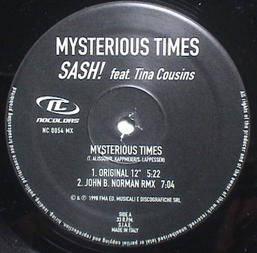 Sash! Feat. Tina Cousins - Mysterious Times | No Colors (NC 0054 MX) - 3 Sash! Feat. Tina Cousins - Mysterious Times | No Colors (NC 0054 MX) - 3