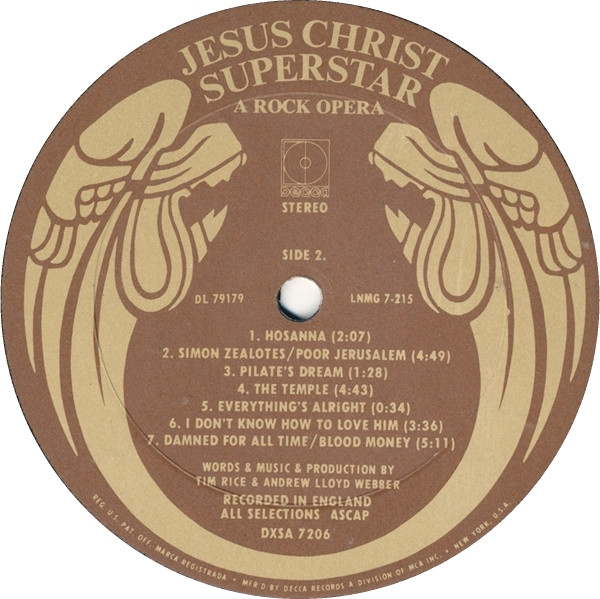 Andrew Lloyd Webber And Tim Rice - Jesus Christ Superstar | Decca (DXA 7206) - 4 Andrew Lloyd Webber And Tim Rice - Jesus Christ Superstar | Decca (DXA 7206) - 4