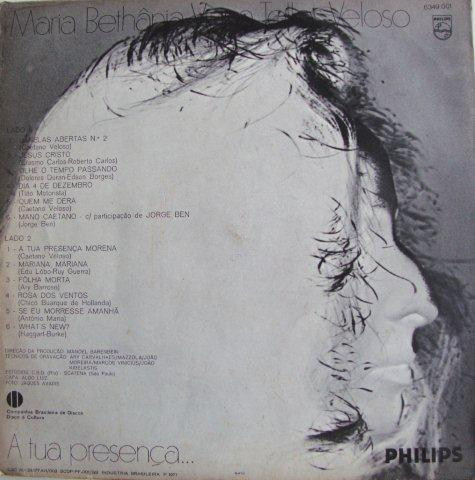 Maria Bethânia - A Tua Presença | Philips (6349.001) - 2 Maria Bethânia - A Tua Presença | Philips (6349.001) - 2