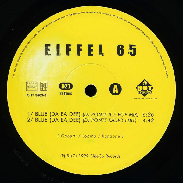 Eiffel 65 - Blue (Da Ba Dee) | Hot Tracks (SHT 3463-6) - 3 Eiffel 65 - Blue (Da Ba Dee) | Hot Tracks (SHT 3463-6) - 3