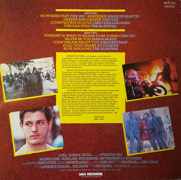 Various - Streets Of Fire - Music From The Original Motion Picture Soundtrack | MCA Records (MCF3221)