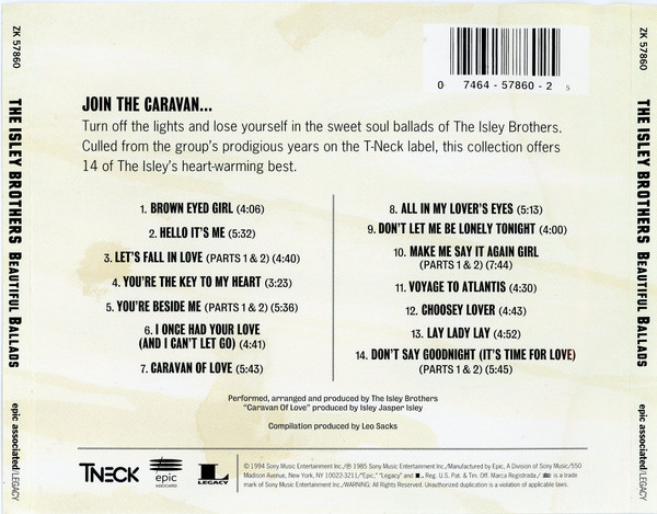 The Isley Brothers - Beautiful Ballads | Epic Associated (ZK 57860) - 3