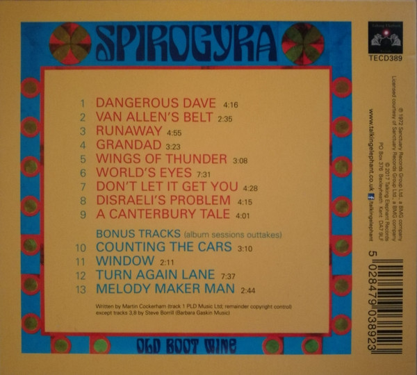 Spirogyra - Old Boot Wine | Talking Elephant Records (TECD389) - 2 Spirogyra - Old Boot Wine | Talking Elephant Records (TECD389) - 2