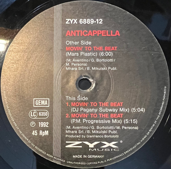 Anticappella - Movin' To The Beat | ZYX Music (ZYX 6889-12) - 3