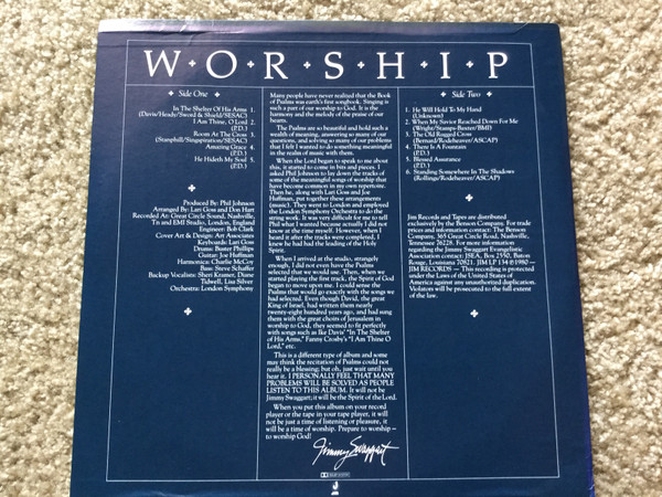 Jimmy Swaggart - Worship | Jim Records (JIM LP 134) - 2