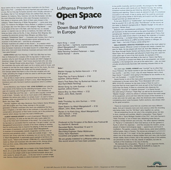 Karin Krog - John Surman - Albert Mangelsdorff - Francy Boland - Niels-Henning Ørsted Pedersen - Daniel Humair - Open Space (The Down Beat Poll Winners In Europe) | Endless Happiness (HE69015) - 4