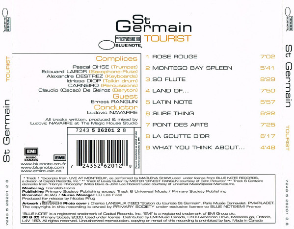 St Germain - Tourist | Blue Note (7243 5 26201 2 8) - 2 St Germain - Tourist | Blue Note (7243 5 26201 2 8) - 2