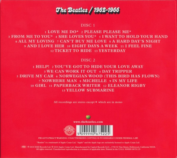 The Beatles - 1962-1966 CD | Apple Records (5099990675225) - 3