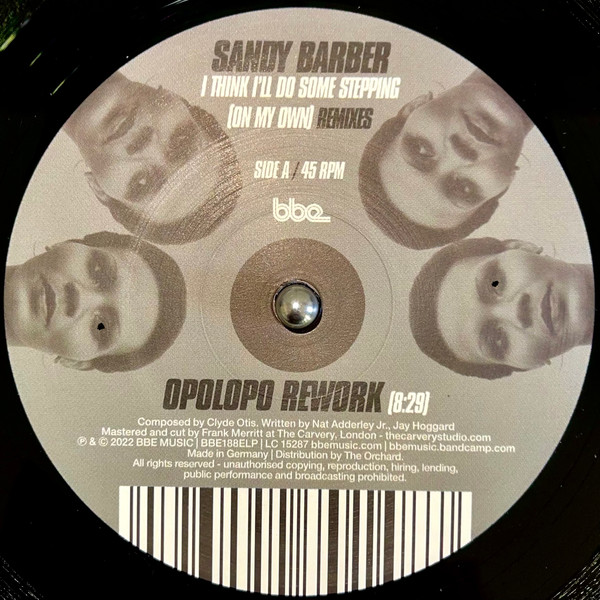 Sandy Barber - I Think I'll Do Some Stepping (On My Own) (Remixes) | BBE (BBE188ELP) - main