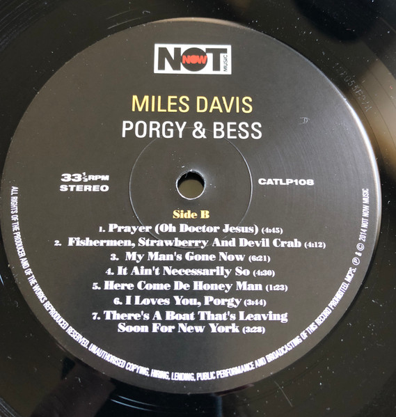Miles Davis - Porgy & Bess | Not Now Music (CATLP108) - 4 Miles Davis - Porgy & Bess | Not Now Music (CATLP108) - 4