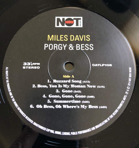 Miles Davis - Porgy & Bess | Not Now Music (CATLP108) - 3 Miles Davis - Porgy & Bess | Not Now Music (CATLP108) - 3