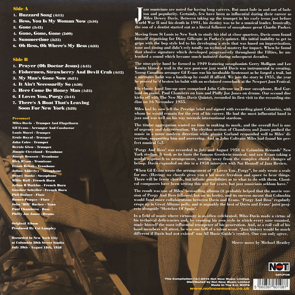 Miles Davis - Porgy & Bess | Not Now Music (CATLP108) - 2 Miles Davis - Porgy & Bess | Not Now Music (CATLP108) - 2