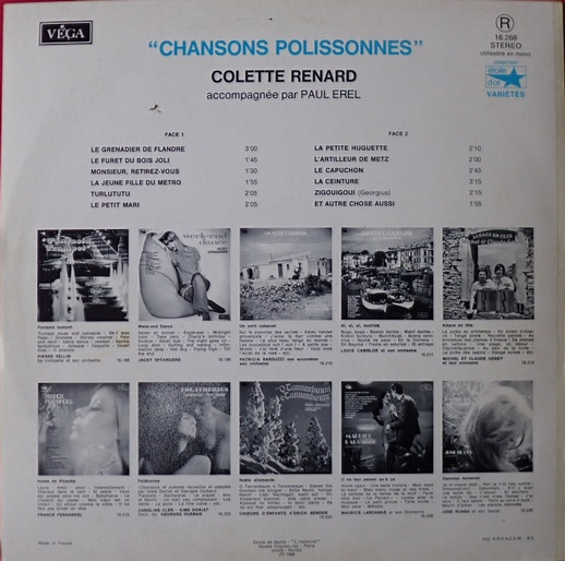 Colette Renard - Chansons Polissonnes | Vega (16.268) - 2