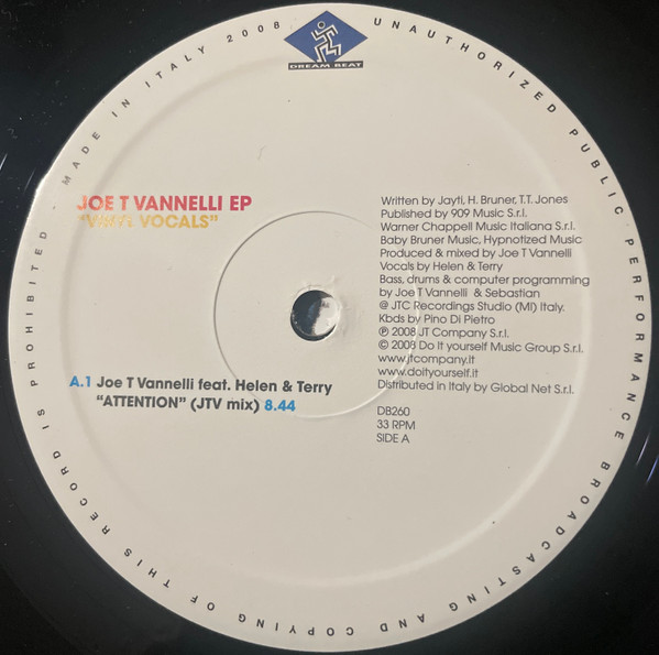 Joe T. Vannelli - Vinyl Vocals | Dream Beat (DB 260) - 3 Joe T. Vannelli - Vinyl Vocals | Dream Beat (DB 260) - 3