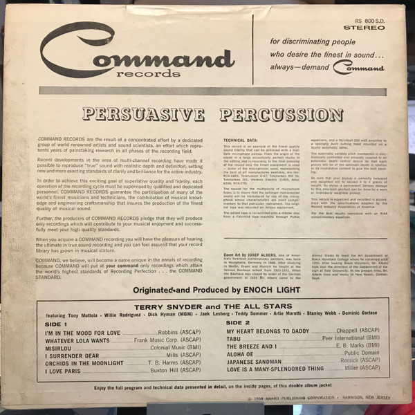 Terry Snyder And The All Stars - Persuasive Percussion | Command (RS 800SD) - 2