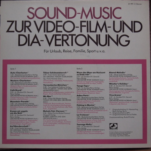 Various - Sound-Music Zur Video-, Film- Und Dia-Vertonung | Marcato (31 991 3) - 2