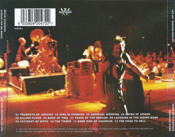 Bruce Dickinson - Scream For Me Brazil CD | Air Raid Records (AIRCD4) - 2