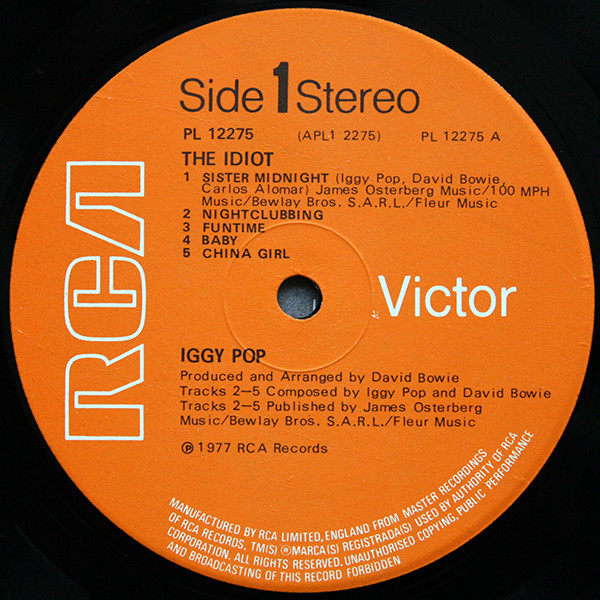 Iggy Pop - The Idiot | RCA Victor (PL 12275) - 3 Iggy Pop - The Idiot | RCA Victor (PL 12275) - 3
