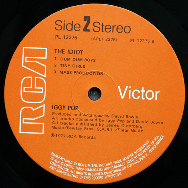Iggy Pop - The Idiot | RCA Victor (PL 12275) - 4 Iggy Pop - The Idiot | RCA Victor (PL 12275) - 4