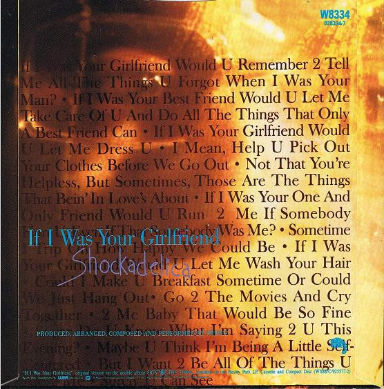 Prince - If I Was Your Girlfriend | Paisley Park (W8334) - 2