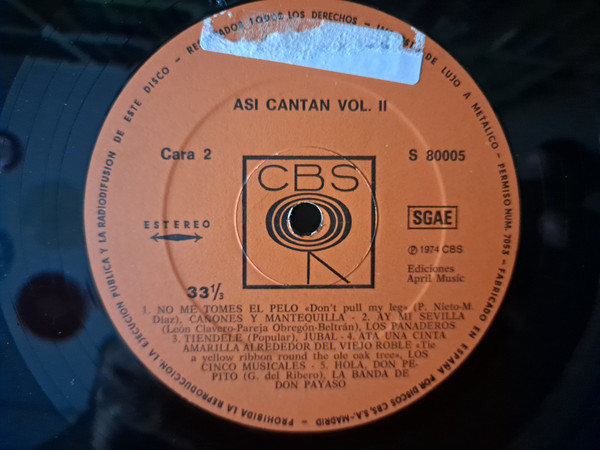 Various - Así Cantan... Vol. 2 | CBS (S 80005) - 3 Various - Así Cantan... Vol. 2 | CBS (S 80005) - 3