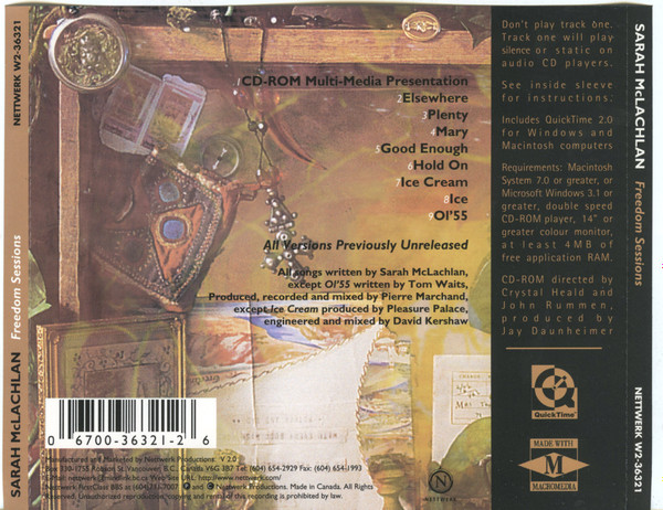 Sarah McLachlan - The Freedom Sessions [CD] | Nettwerk (W2-36321) - 2