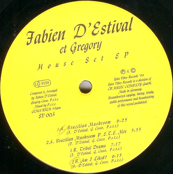 Fabien D'Estival Et Gregory Cocco - House Set EP | Spice Vibes Records (SV00A)