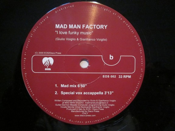 Mad Man Factory - I Love Funky Music | Eos (EOS 002) - main