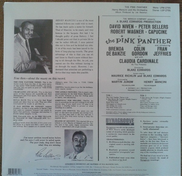 Henry Mancini - The Pink Panther (Music From The Film Score) | RCA Victor (LSP-2795) - 2