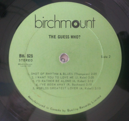 The Guess Who - The Guess Who? [Vinyl] | Birchmount (BM-525) - 4