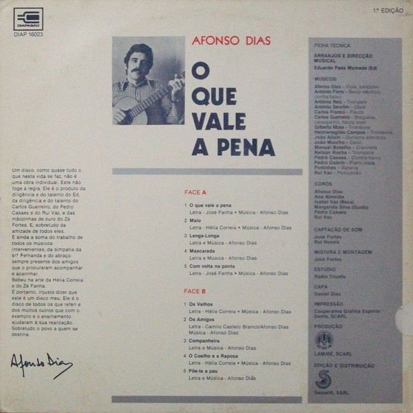 Afonso Dias - O Que Vale A Pena | Diapasão (16023) - 2
