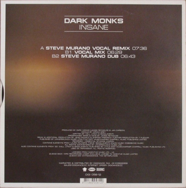 Dark Monks - Insane | Digi White (DIGI 058-12) - 2