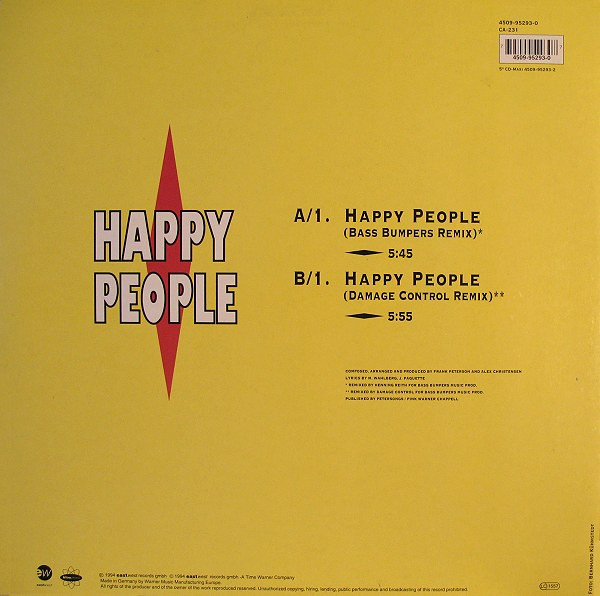 Prince Ital Joe Feat. Marky Mark - Happy People (Bass Bumpers Remix) | Ultraphonic (4509-95293-0) - 2