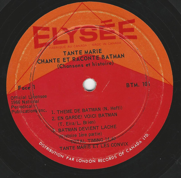 Clairette Michaud Et Les Convix - Tante Marie Chante Et Raconte Batman | Elysée (BTM-101) - 3 Clairette Michaud Et Les Convix - Tante Marie Chante Et Raconte Batman | Elysée (BTM-101) - 3
