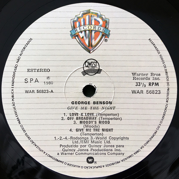 George Benson - Give Me The Night | Warner Bros. Records (WAR 56823) - 3